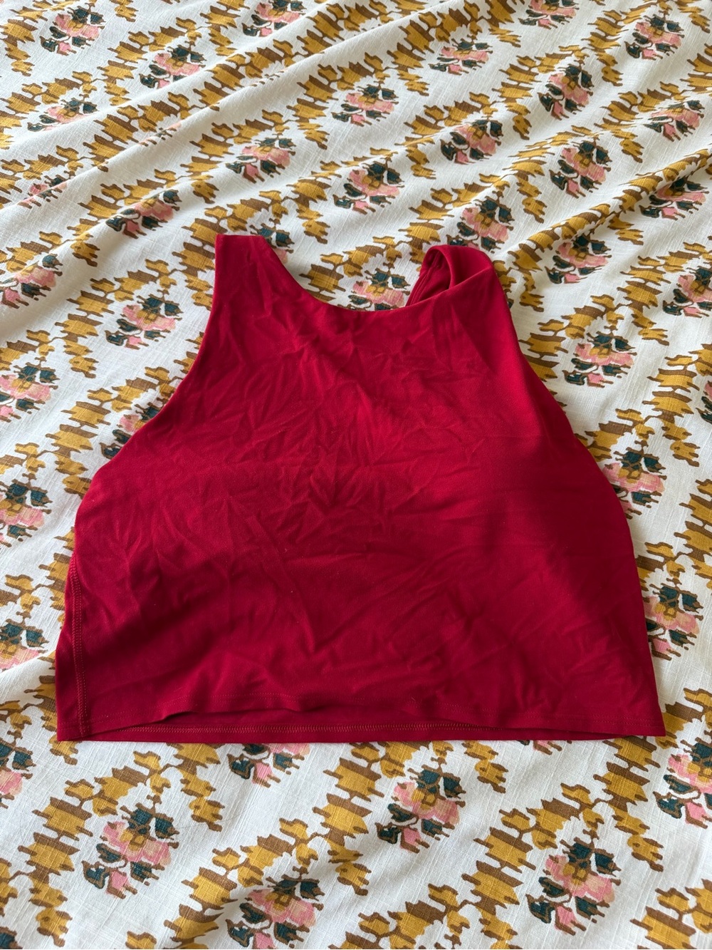 Athleta Red Sleeveless Crop Tank